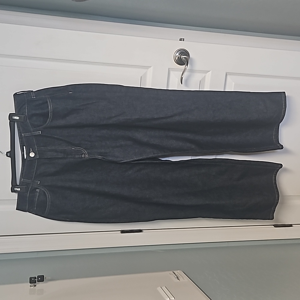 Forever 21 Wide Leg Jeans Dark Denim Streetwear Women's 33